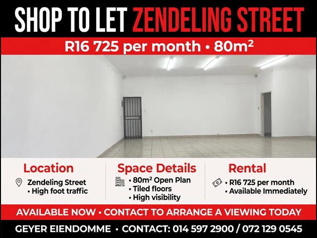 80m² Commercial space to let in Rustenburg Central