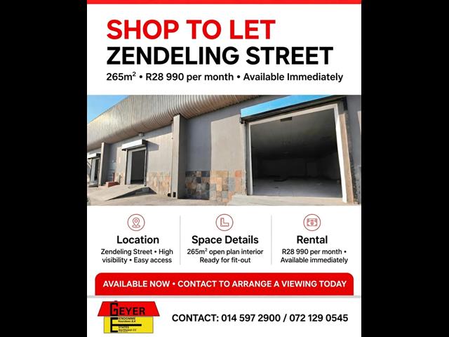 265m² Commercial space to let in Rustenburg Central