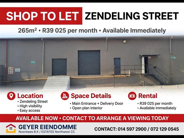 265m² Commercial space to let in Rustenburg Central